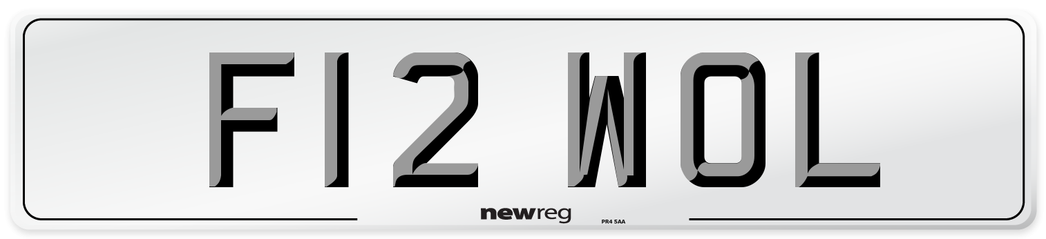 F12 WOL Number Plate from New Reg